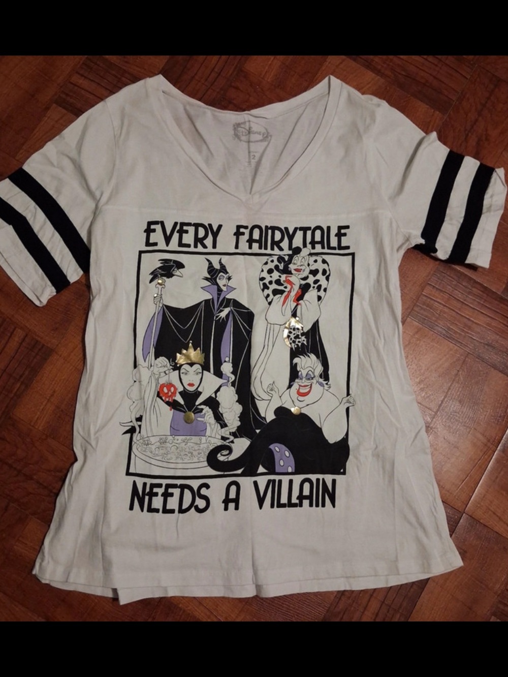 Torrid x Disney Villains Varsity Striped Graphic Tee – Size 2